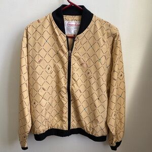 Tan Bomber Jacket with Black Trim